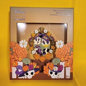 Loungefly Disney Minnie & Daisy Day Of The Dead Glow In The Dark LE Enamel Pin